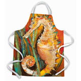 Caroline'S Treasures Jmk1142Apron Seahorse Apron, Large, Multicolor