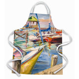 Caroline'S Treasures Jmk1151Apron Boat Docks Sailboats Apron, Large, Multicolor