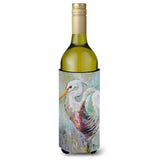 White Egret Wine Bottle Beverage Insulator Hugger Jmk1189Literk