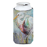 White Egret Tall Boy Beverage Insulator Hugger Jmk1189Tbc