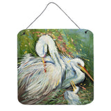 Caroline'S Treasures White Egret In The Rain Wall Or Door Hanging Prints, 6 X 6