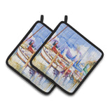 Caroline'S Treasures Runaway Sailboats Pair Of Pot Holders Jmk1233Pthd, 7.5Hx7.5W, Multicolor