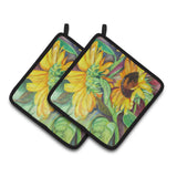 Caroline'S Treasures Sunflowers Pair Of Pot Holders Jmk1267Pthd, 7.5Hx7.5W, Multicolor