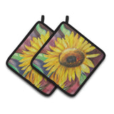 Caroline'S Treasures Sunflowers Pair Of Pot Holders Jmk1268Pthd, 7.5Hx7.5W, Multicolor
