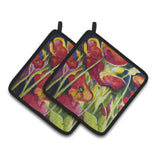 Caroline'S Treasures Poppies Pair Of Pot Holders Jmk1269Pthd, 7.5Hx7.5W, Multicolor