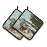Caroline'S Treasures At The Pier Sailboats Pair Of Pot Holders Jmk1273Pthd, 7.5Hx7.5W, Multicolor