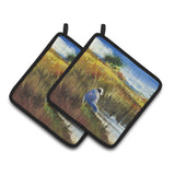 Caroline'S Treasures Fishing On The Bank Pair Of Pot Holders Jmk1274Pthd, 7.5Hx7.5W, Multicolor