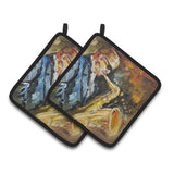 Caroline'S Treasures Jazz Sazophone Pair Of Pot Holders Jmk1277Pthd, 7.5Hx7.5W, Multicolor