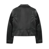Serena Women's Black Asymmetrical Leather Jacket