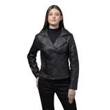 Jolene Women's Asymmetrical Zipper Leather Jacket