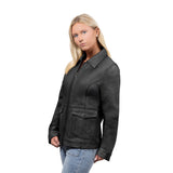 Yolanda Women's Center-Zip Leather Jacket