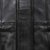 Everly Women's Black 3/4 Leather Coat with Detachable Hood