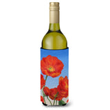 Caroline'S Treasures Poppies By Sinead Jones Wine Bottle Koozie Hugger, 750Ml, Multicolor