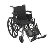 Cruiser III Light Weight Wheelchair with Flip Back Removable Arms, Desk Arms, Elevating Leg Rests, 18 Seat