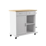Warkin Rolling Kitchen Island W/ Storage