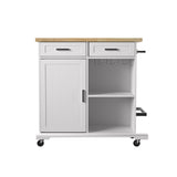 Warkin Rolling Kitchen Island W/ Storage