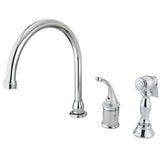 Kingston Brass Kb3811Glbs Widespread Kitchen Faucet, Polished Chrome
