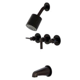 Kingston Brass Kbx8135Ndl Nuvofusion Three-Handle Tub And Shower Faucet, Oil Rubbed Bronze
