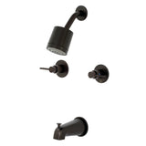 Kingston Brass Kbx8145Ndl Nuvofusion Two-Handle Tub And Shower Faucet, Oil Rubbed Bronze