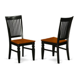 Kewe5-Bch-W 5 Pc Kitchen Table Set With A Dining Table And 4 Wood Seat Chairs In Black And Cherry