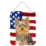 Caroline'S Treasures Usa American Flag With Yorkie/Yorkshire Terrier Wall Or Door Hanging Prints, 16 X 12
