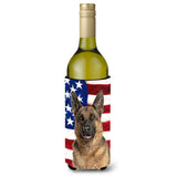 Usa American Flag With German Shepherd Wine Bottle Beverage Insulator Hugger Kj1159Literk