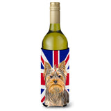 Yorkie / Yorkshire Terrier With English Union Jack British Flag Wine Bottle Beverage Insulator Hugger Kj1163Literk