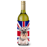 Schnauzer With English Union Jack British Flag Wine Bottle Beverage Insulator Hugger Kj1165Literk