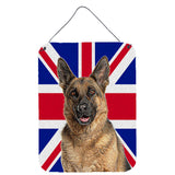 Caroline'S Treasures German Shepherd With English Union Jack British Flag Wall Or Door Hanging Prints, 16 X 12