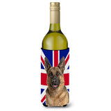 German Shepherd With English Union Jack British Flag Wine Bottle Beverage Insulator Hugger Kj1166Literk