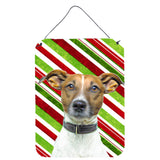 Caroline'S Treasures Candy Cane Holiday Christmas Jack Russell Terrier Wall Or Door Hanging Prints, 16 X 12