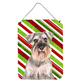 Caroline'S Treasures Kj1172Ds1216 Candy Cane Holiday Christmas Schnauzer Wall Or Door Hanging Prints, 16 X 12
