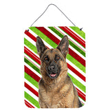 Caroline'S Treasures Candy Cane Holiday Christmas German Shepherd Wall Or Door Hanging Prints, 16 X 12