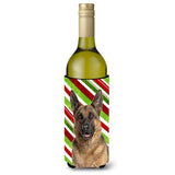 Candy Cane Holiday Christmas German Shepherd Wine Bottle Beverage Insulator Hugger Kj1173Literk