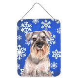 Caroline'S Treasures Kj1179Ds1216 Winter Snowflakes Holiday Schnauzer Wall Or Door Hanging Prints, 16 X 12