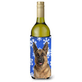 Winter Snowflakes Holiday German Shepherd Wine Bottle Beverage Insulator Hugger Kj1180Literk