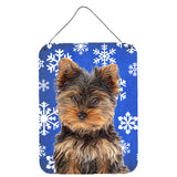 Caroline'S Treasures Winter Snowflakes Holiday Yorkie Puppy/Yorkshire Terrier Wall Or Door Hanging Prints, 16 X 12