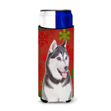 Red Snowflakes Holiday Christmas Alaskan Malamute Ultra Beverage Insulators For Slim Cans Kj1182Muk