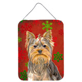 Caroline'S Treasures Red Snowflakes Holiday Christmas Yorkie/Yorkshire Terrier Wall Or Door Hanging Prints, 16 X 12