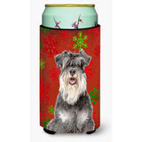 Red Snowflakes Holiday Christmas Schnauzer Tall Boy Beverage Insulator Hugger Kj1185Tbc
