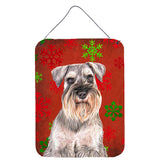 Caroline'S Treasures Kj1186Ds1216 Red Snowflakes Holiday Christmas Schnauzer Wall Or Door Hanging Prints, 16 X 12