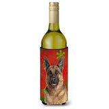 Red Snowflakes Holiday Christmas German Shepherd Wine Bottle Beverage Insulator Hugger Kj1187Literk