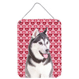 Caroline'S Treasures Hearts Love And Valentine'S Day Alaskan Malamute Wall Or Door Hanging Prints, 16 X 12