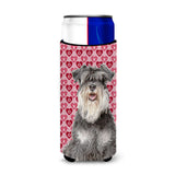 Hearts Love And Valentine'S Day Schnauzer Ultra Beverage Insulators For Slim Cans Kj1192Muk