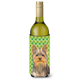 St. Patrick'S Day Shamrock Yorkie / Yorkshire Terrier Wine Bottle Beverage Insulator Hugger Kj1198Literk