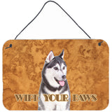 Caroline'S Treasures Alaskan Malamute Wipe Your Paws Wall Or Door Hanging Prints, 8 X 12