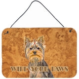 Caroline'S Treasures Yorkie/Yorkshire Terrier Wipe Your Paws Wall Or Door Hanging Prints, 8 X 12