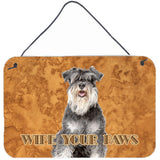 Caroline'S Treasures Kj1221Ds812 Schnauzer Wipe Your Paws Wall Or Door Hanging Prints, 8 X 12