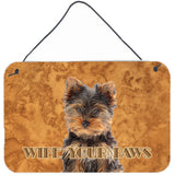 Caroline'S Treasures Yorkie Puppy/Yorkshire Terrier Wipe Your Paws Wall Or Door Hanging Prints, 8 X 12