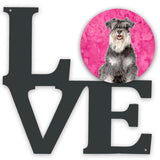 Pink Schnauzer Metal Wall Artwork Love Kj1228Pkwalv